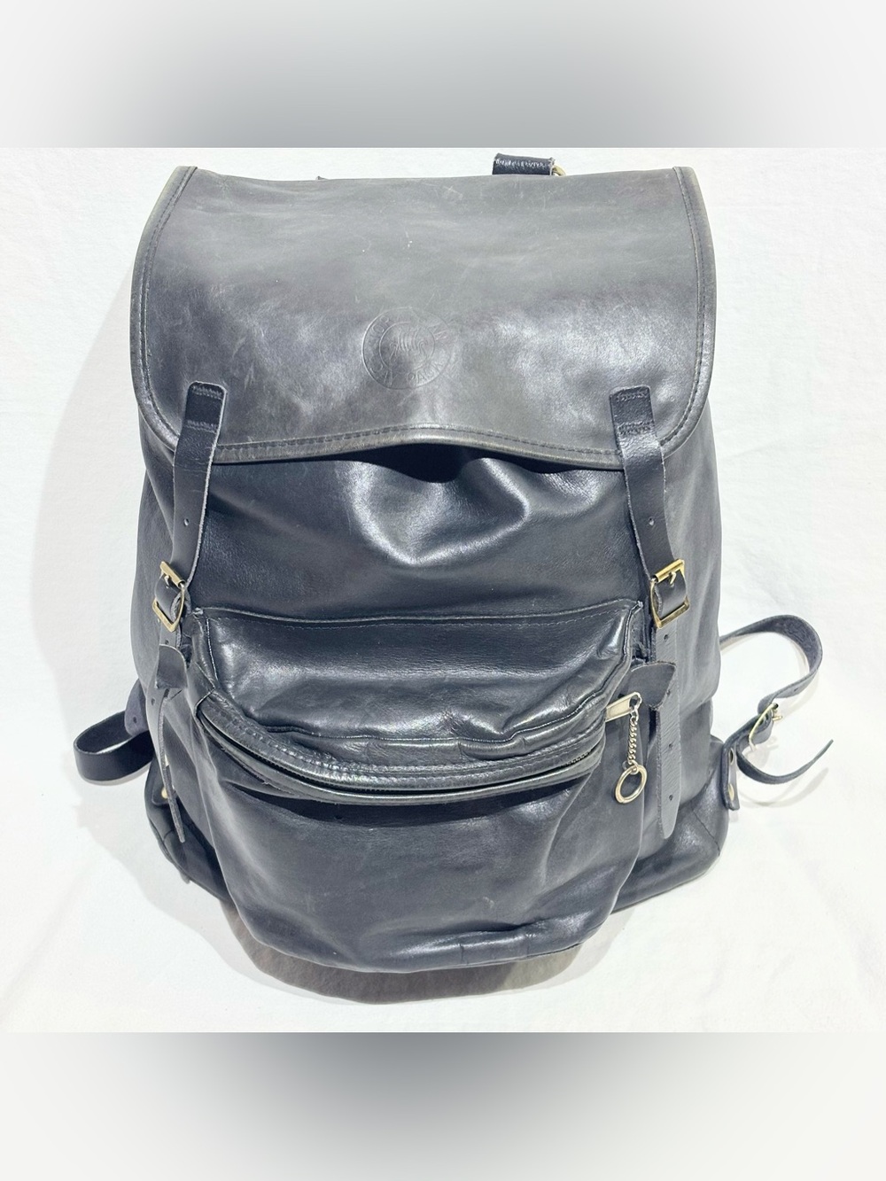 Vintage - Black Beckmann Norwegian Day Pack Leather Bag Backpack Rucksack Norway